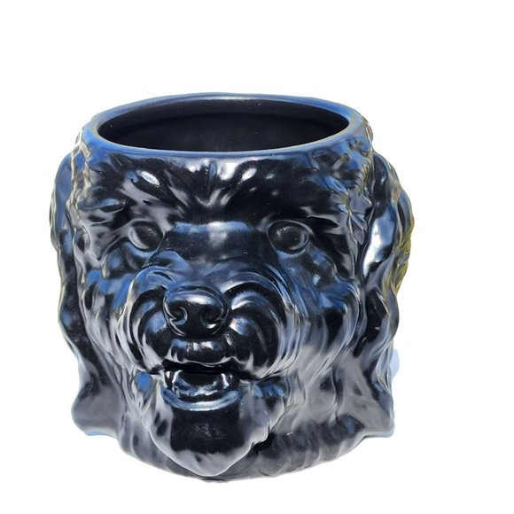 Black and Gold 3D Dog Face Shaped Stoneware‎ Coffee Mug 14 oz - Picture 8 of 14